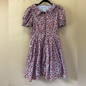 Madewell Blue and Red Floral Dress